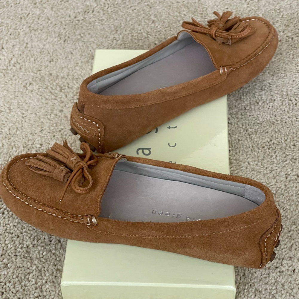 Patricia Green Driving Moccasins Camel Size 7